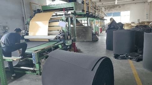 Foam processing line inside the Yiruida factory