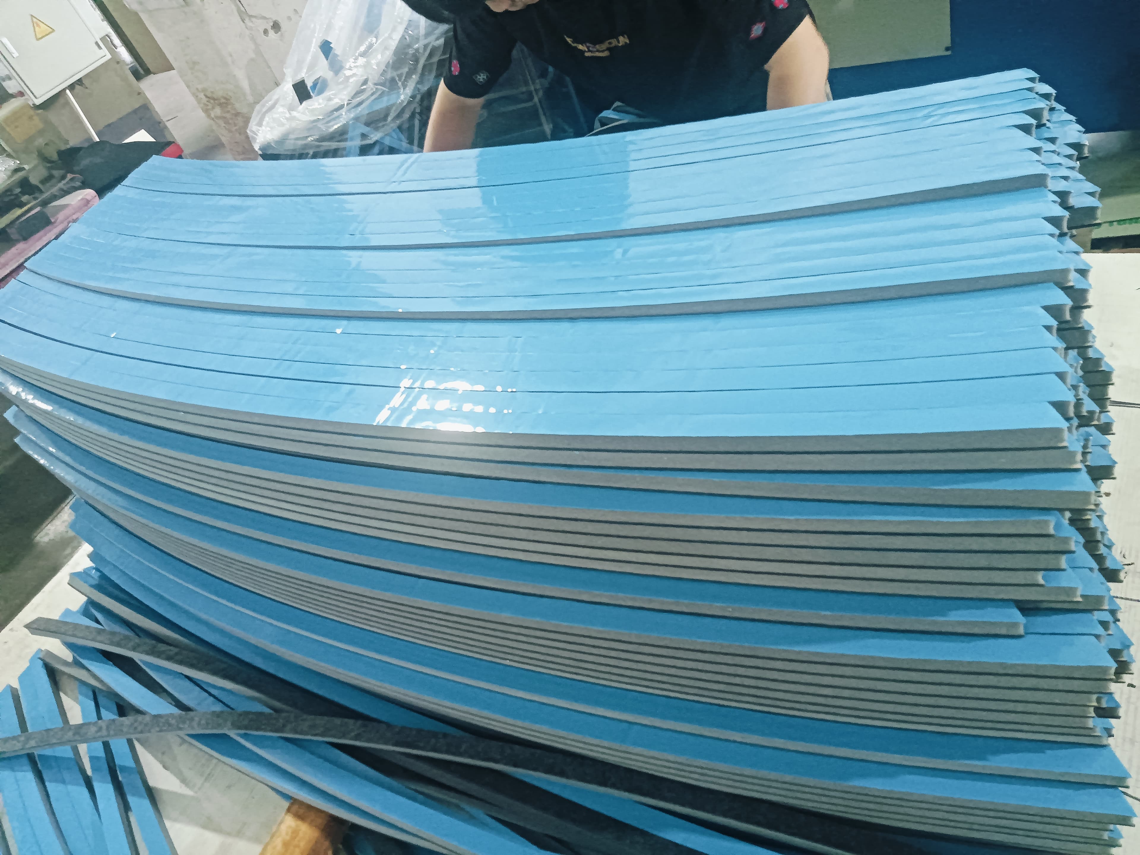 Blue Layered Foam Strips